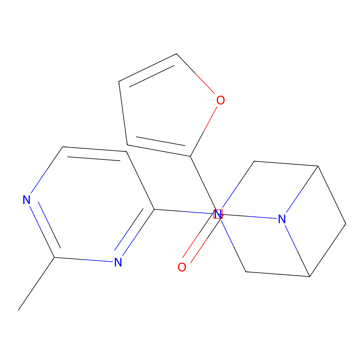 Furan-2-yl-[3-(2-methylpyrimidin-4-yl)-3,6-diazabicyclo[3.1.1]heptan-6-yl]methanone molecular structure, CAS 3066645-81-3