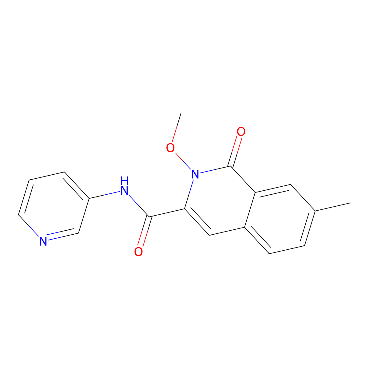 2-methoxy-7-methyl-1-oxo-N-pyridin-3-ylisoquinoline-3-carboxamide molecular structure, CAS 3066647-31-9