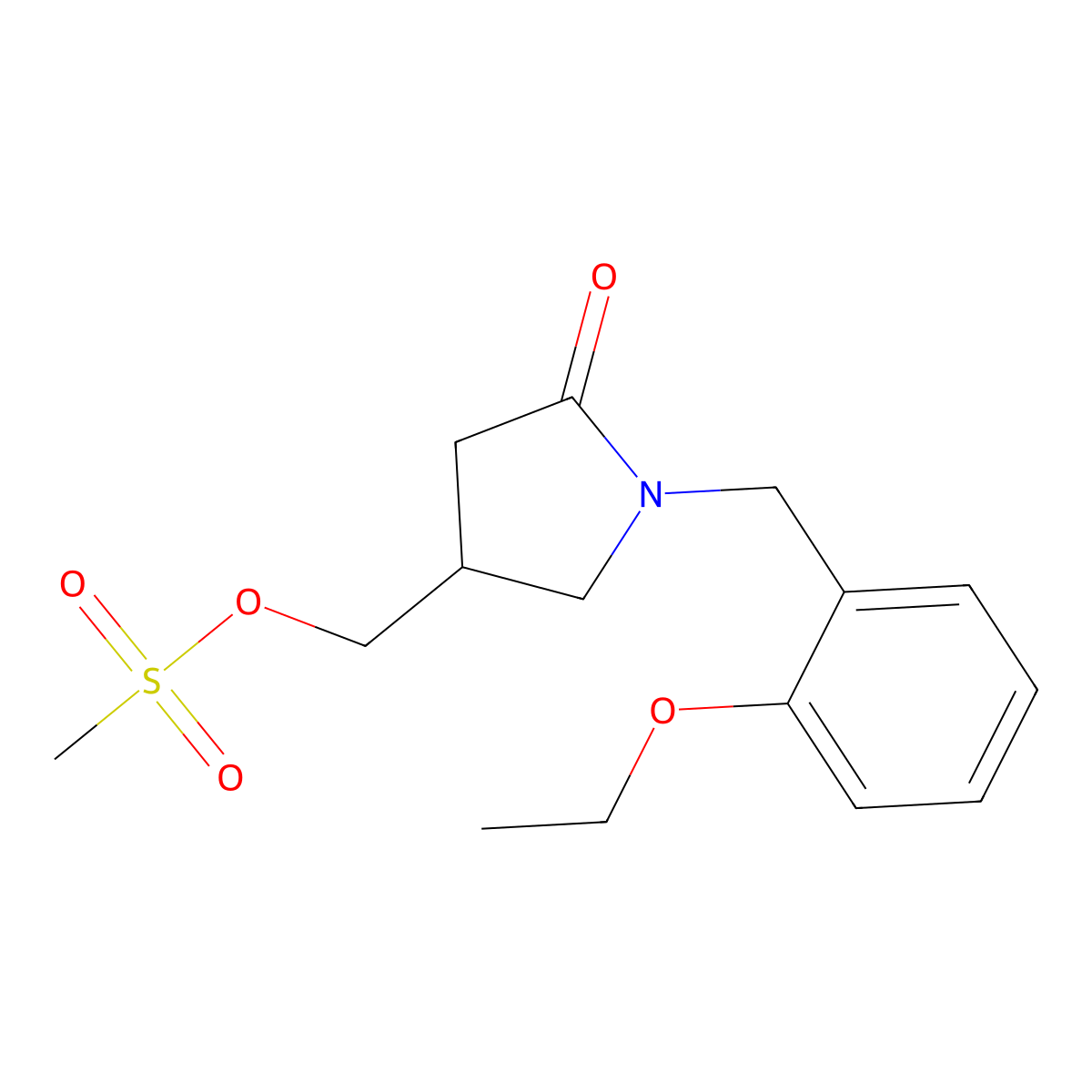 [1-[(2-Ethoxyphenyl)methyl]-5-oxopyrrolidin-3-yl]methyl methanesulfonate molecular structure, CAS 3066647-73-9