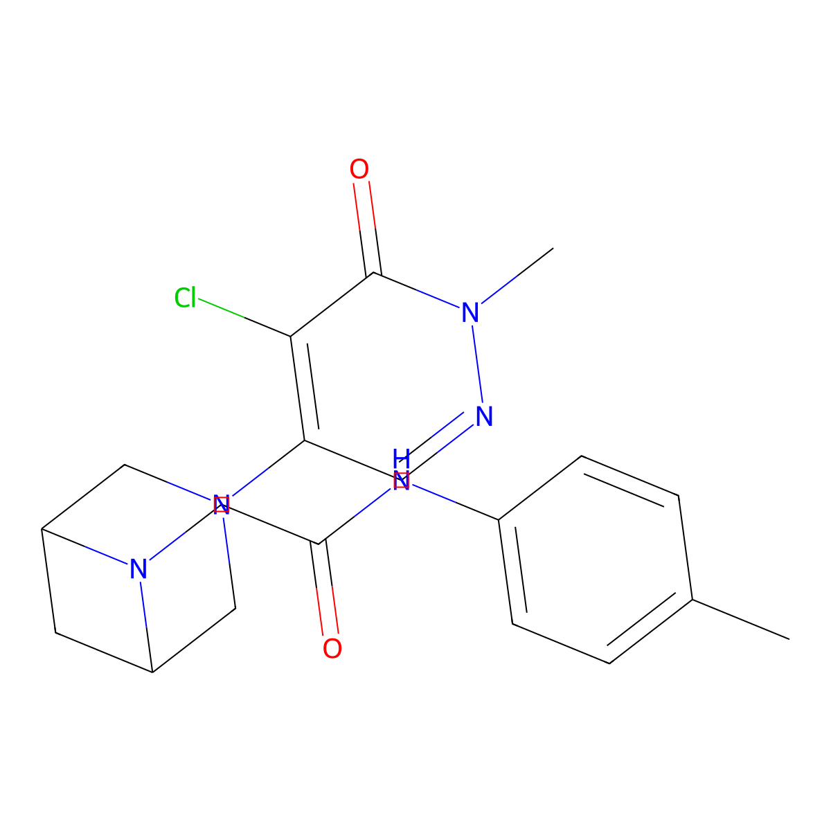 2-[3-(5-chloro-1-methyl-6-oxopyridazin-4-yl)-3,6-diazabicyclo[3.1.1]heptan-6-yl]-N-(4-methylphenyl)acetamide molecular structure, CAS 3066651-59-7