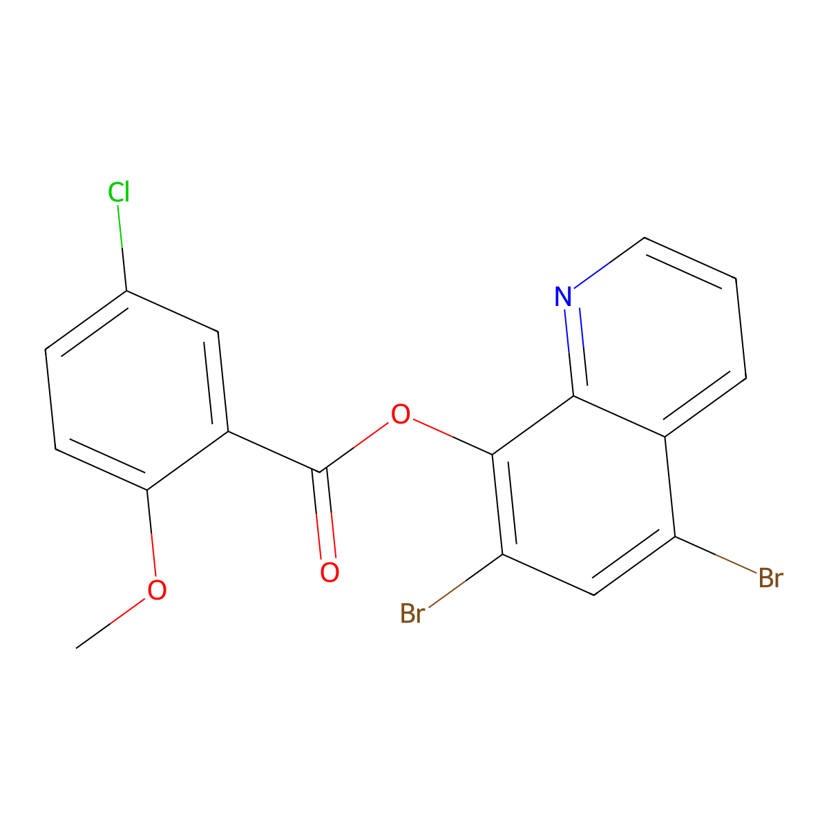 (5,7-Dibromoquinolin-8-yl) 5-chloro-2-methoxybenzoate molecular structure, CAS 3066651-87-1