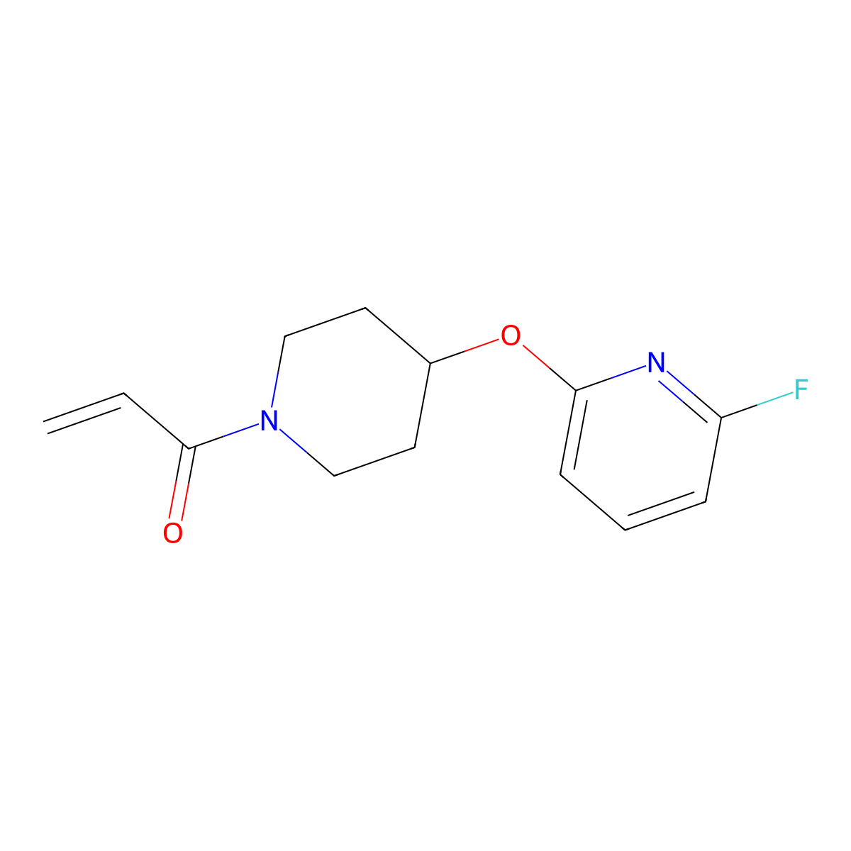 1-[4-(6-Fluoropyridin-2-yl)oxypiperidin-1-yl]prop-2-en-1-one molecular structure, CAS 3066652-55-6