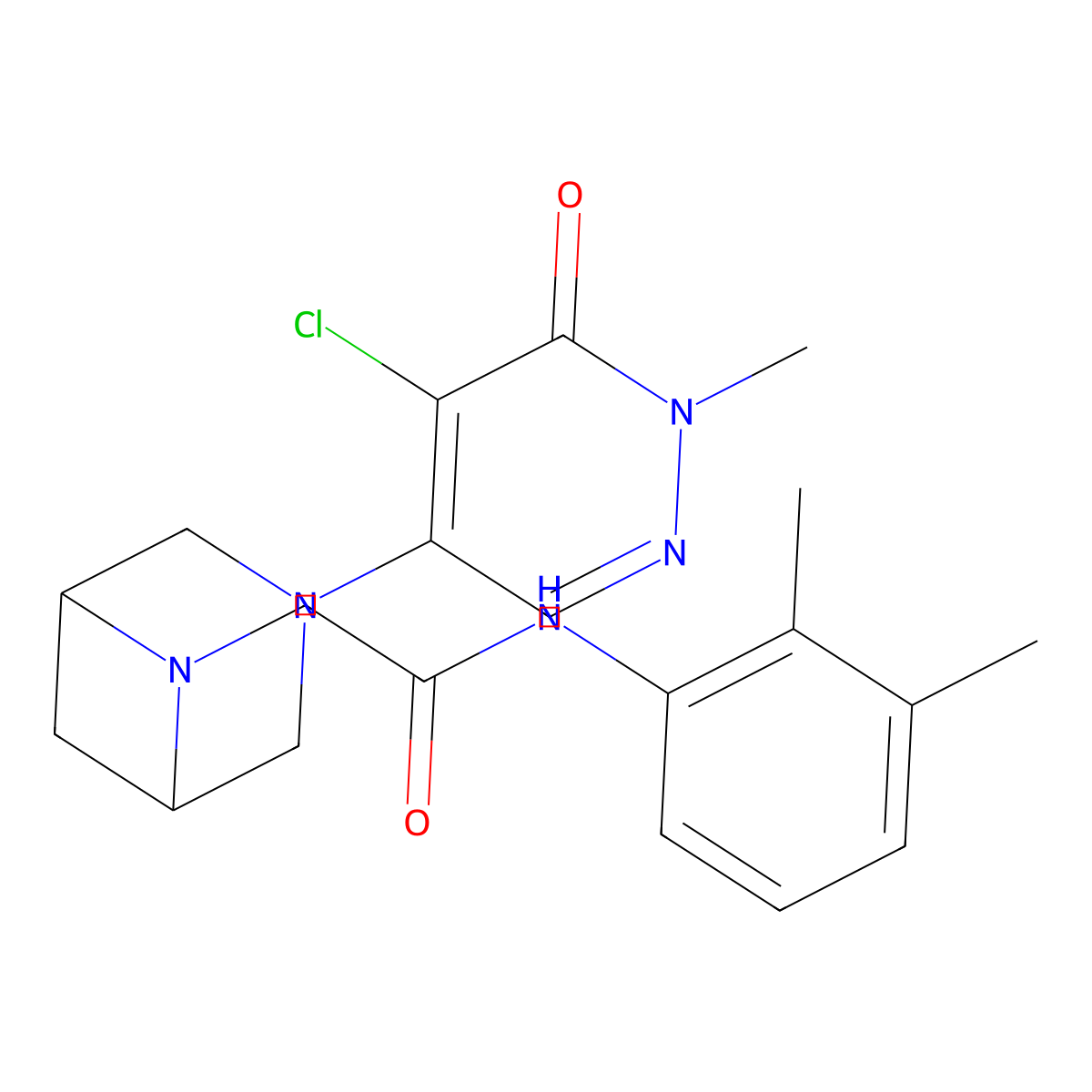 2-[3-(5-chloro-1-methyl-6-oxopyridazin-4-yl)-3,6-diazabicyclo[3.1.1]heptan-6-yl]-N-(2,3-dimethylphenyl)acetamide molecular structure, CAS 3066654-02-9