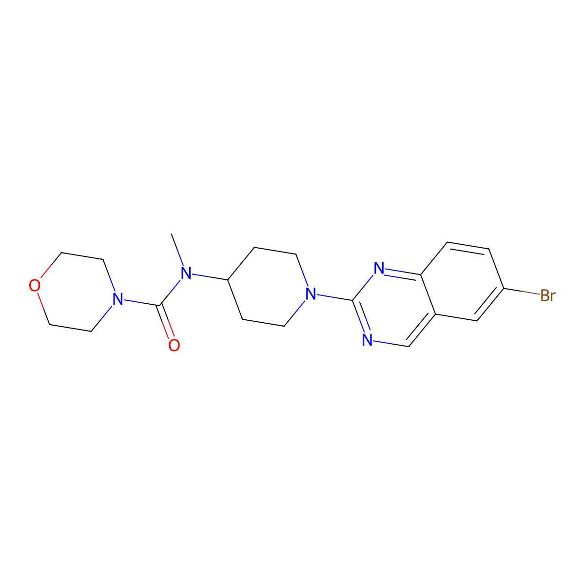 N-[1-(6-bromoquinazolin-2-yl)piperidin-4-yl]-N-methylmorpholine-4-carboxamide molecular structure, CAS 3066656-35-4