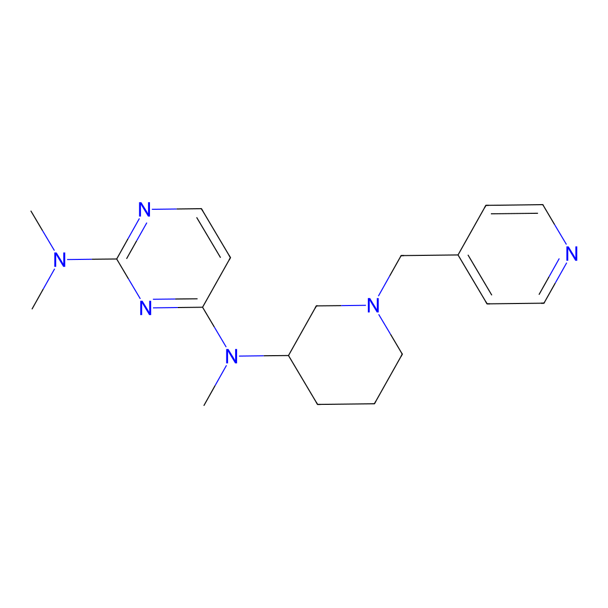 2-N,2-N,4-N-trimethyl-4-N-[1-(pyridin-4-ylmethyl)piperidin-3-yl]pyrimidine-2,4-diamine molecular structure, CAS 3066657-41-5