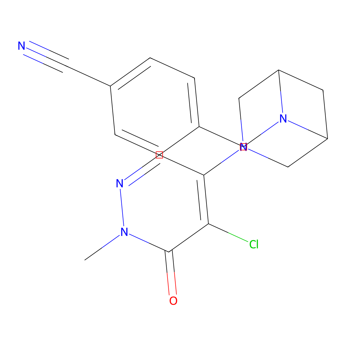 4-[[3-(5-Chloro-1-methyl-6-oxopyridazin-4-yl)-3,6-diazabicyclo[3.1.1]heptan-6-yl]methyl]benzonitrile molecular structure, CAS 3066660-11-2