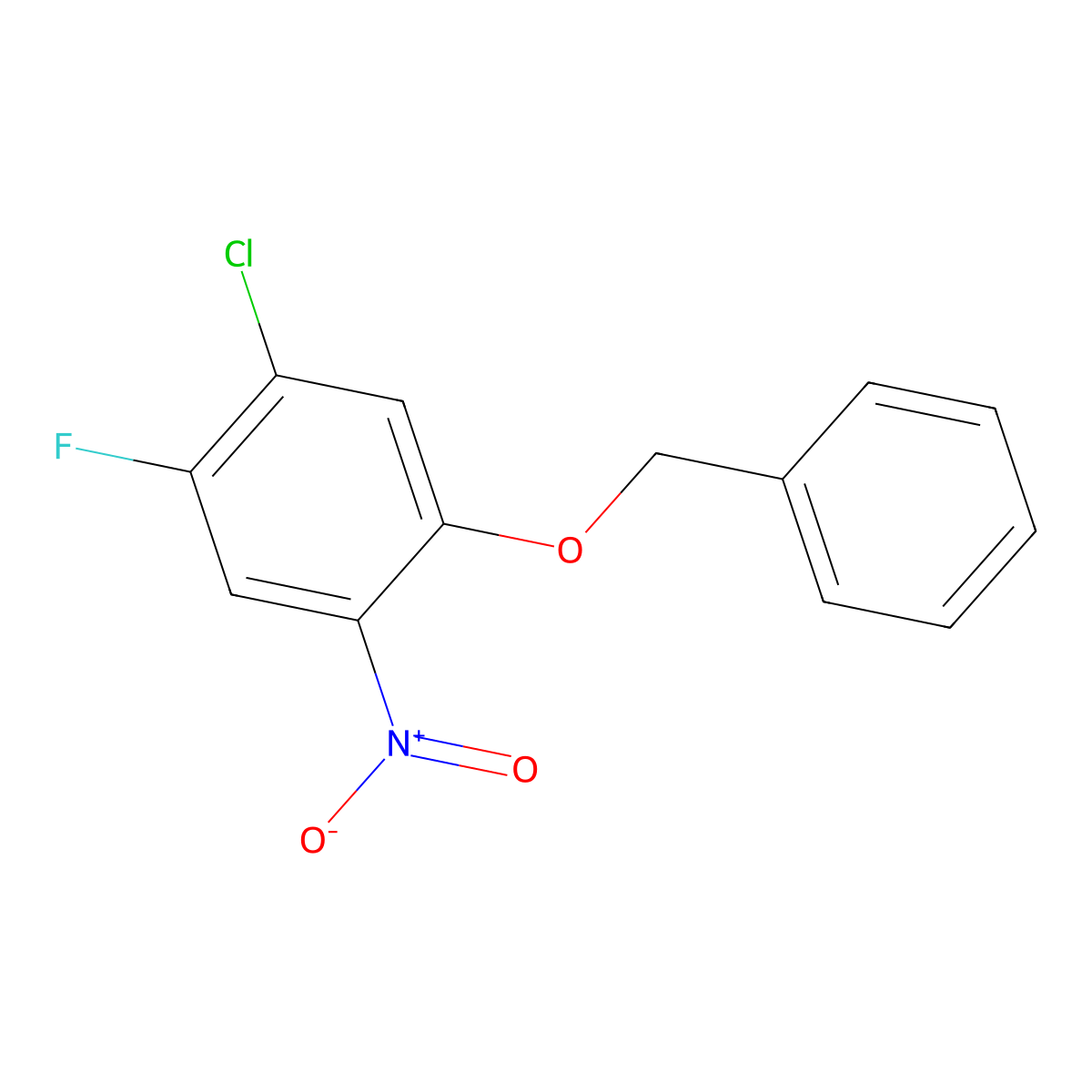 1-(Benzyloxy)-5-chloro-4-fluoro-2-nitrobenzene molecular structure, CAS 3066666-24-5
