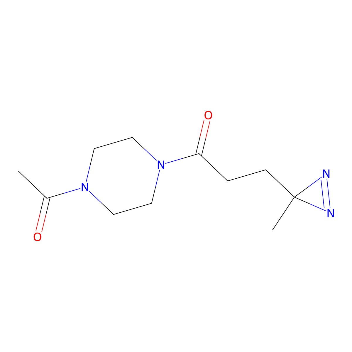 1-(4-Acetylpiperazin-1-yl)-3-(3-methyldiazirin-3-yl)propan-1- molecular structure, CAS 3066703-44-1