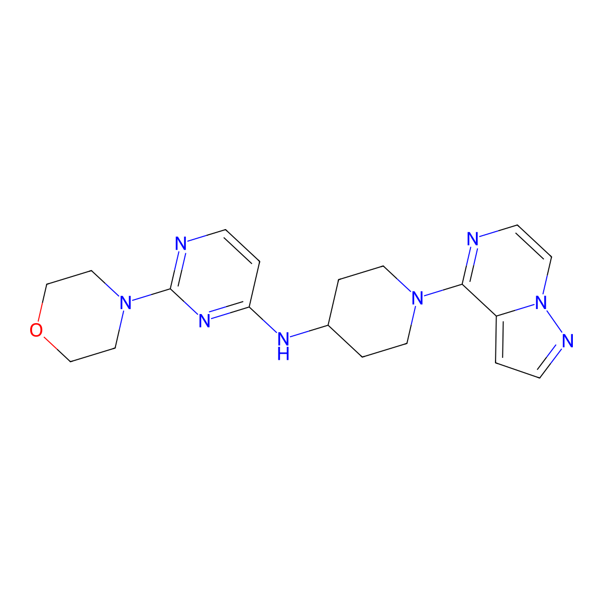 2-morpholin-4-yl-N-(1-pyrazolo[1,5-a]pyrazin-4-ylpiperidin-4-yl)pyrimidin-4-amine molecular structure, CAS 3066711-00-7