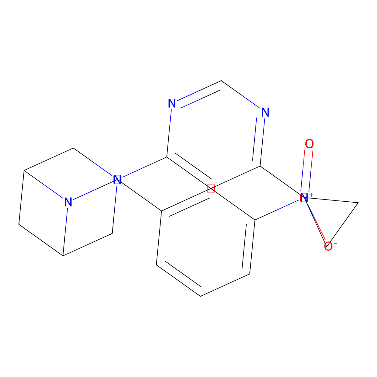 3-(6-Cyclopropylpyrimidin-4-yl)-6-[(3-nitrophenyl)methyl]-3,6-diazabicyclo[3.1.1]heptane molecular structure, CAS 3066712-06-6