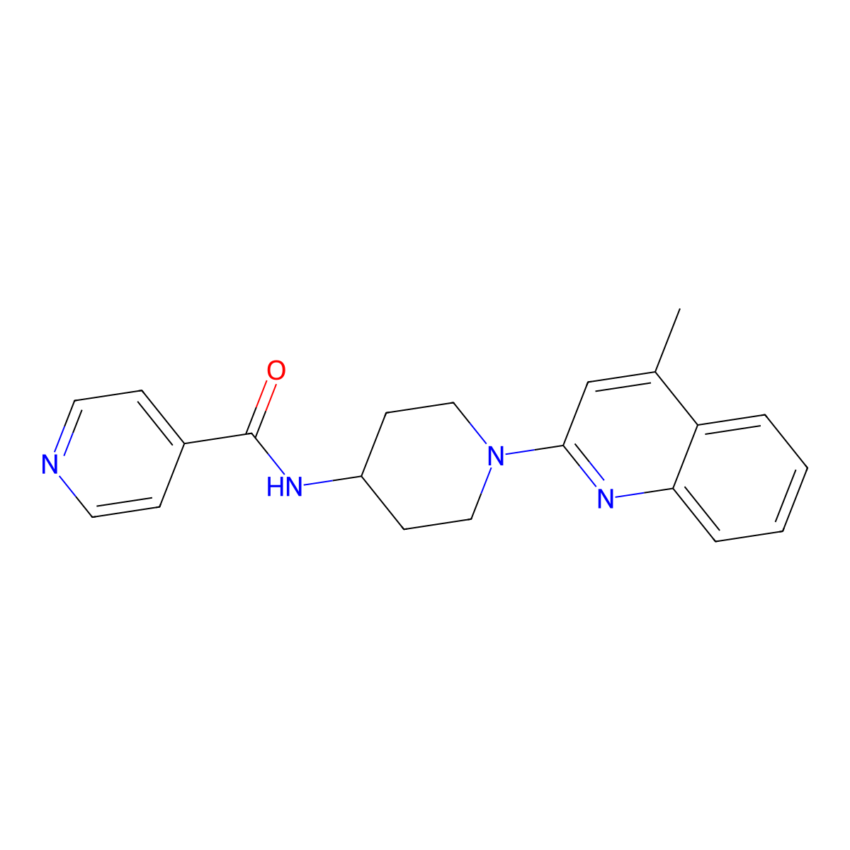 N-[1-(4-methylquinolin-2-yl)piperidin-4-yl]pyridine-4-carboxamide molecular structure, CAS 3066749-88-7