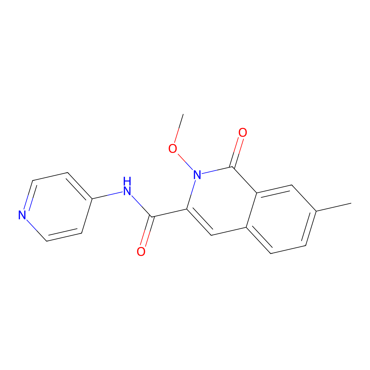 2-methoxy-7-methyl-1-oxo-N-pyridin-4-ylisoquinoline-3-carboxamide molecular structure, CAS 3066762-79-3