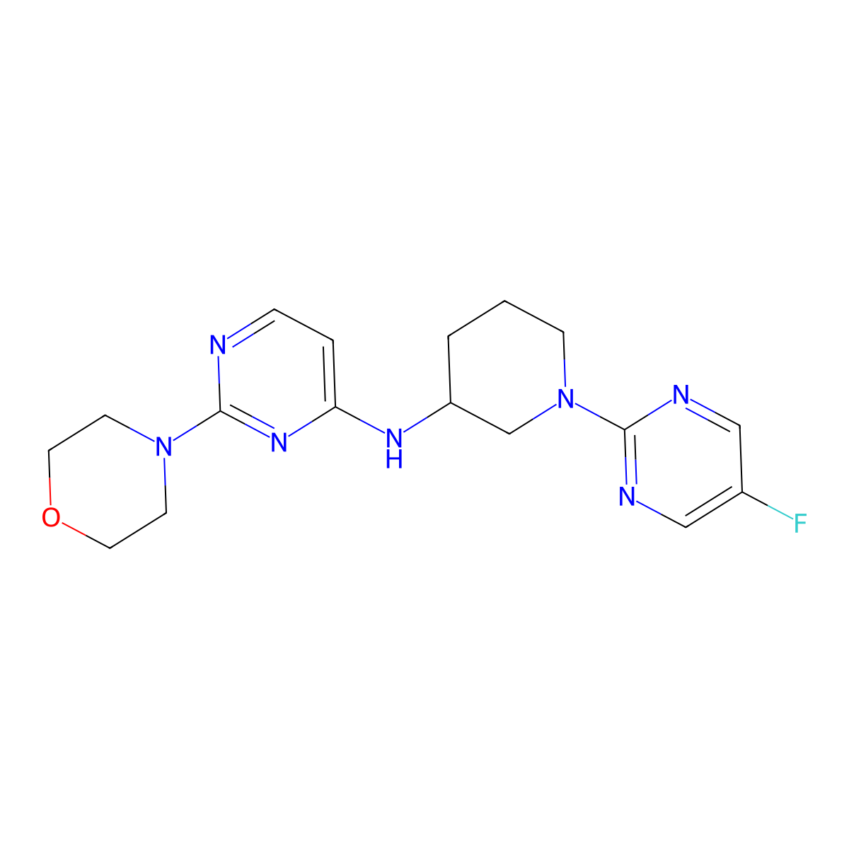 N-[1-(5-fluoropyrimidin-2-yl)piperidin-3-yl]-2-morpholin-4-ylpyrimidin-4-amine molecular structure, CAS 3066858-39-4