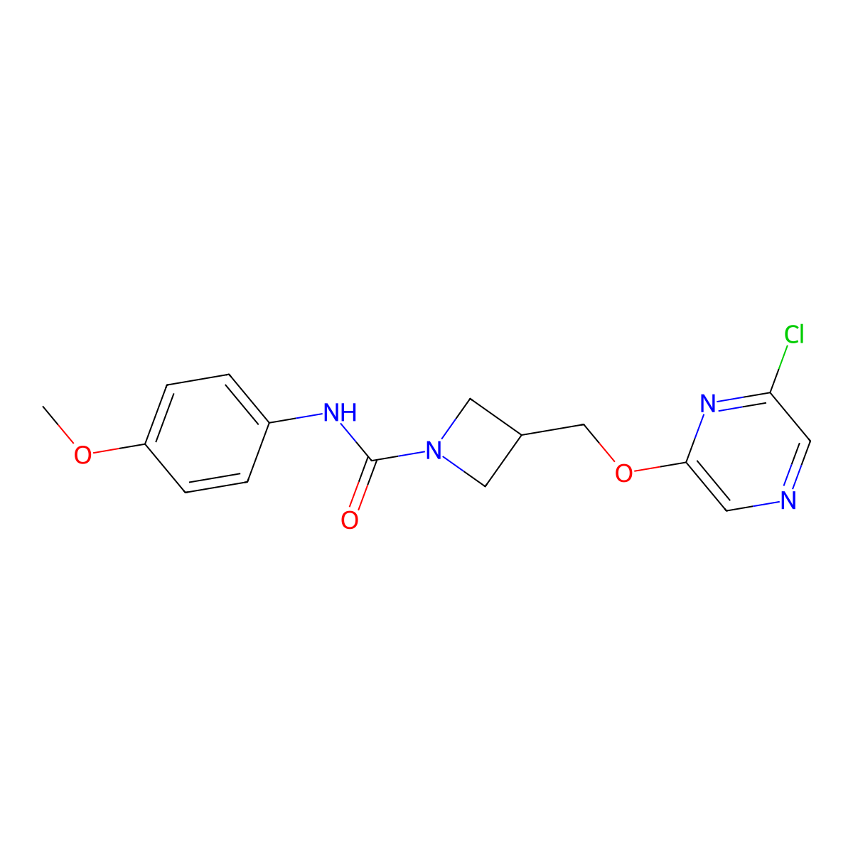 3-[(6-chloropyrazin-2-yl)oxymethyl]-N-(4-methoxyphenyl)azetidine-1-carboxamide molecular structure, CAS 3066858-42-9