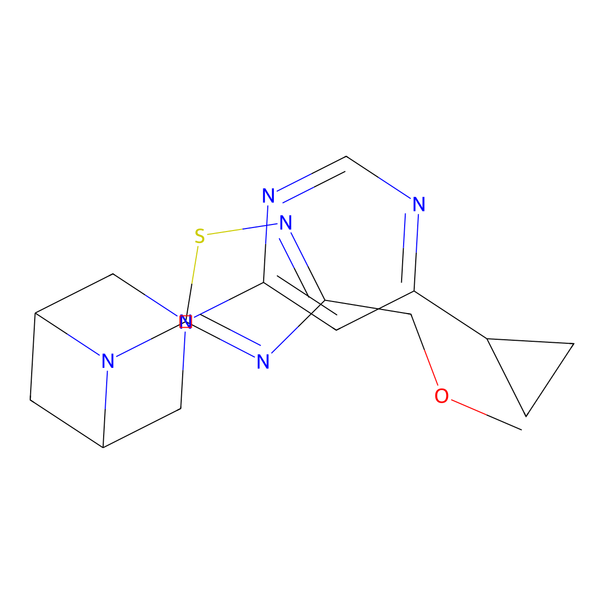 5-[3-(6-Cyclopropylpyrimidin-4-yl)-3,6-diazabicyclo[3.1.1]hexan-6-yl]-3-(methoxymethyl)-1,2,4-thiadiazole molecular structure, CAS 3066861-09-1