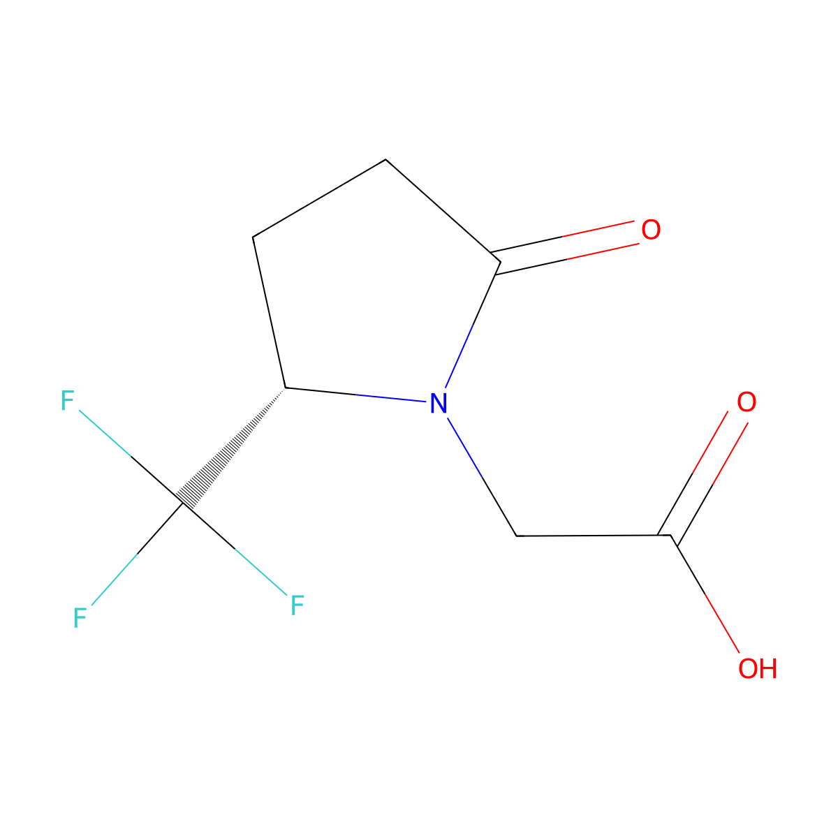 2-[(5S)-2-oxo-5-(trifluoromethyl)pyrrolidin-1-yl]acetic acid molecular structure, CAS 3066865-44-6