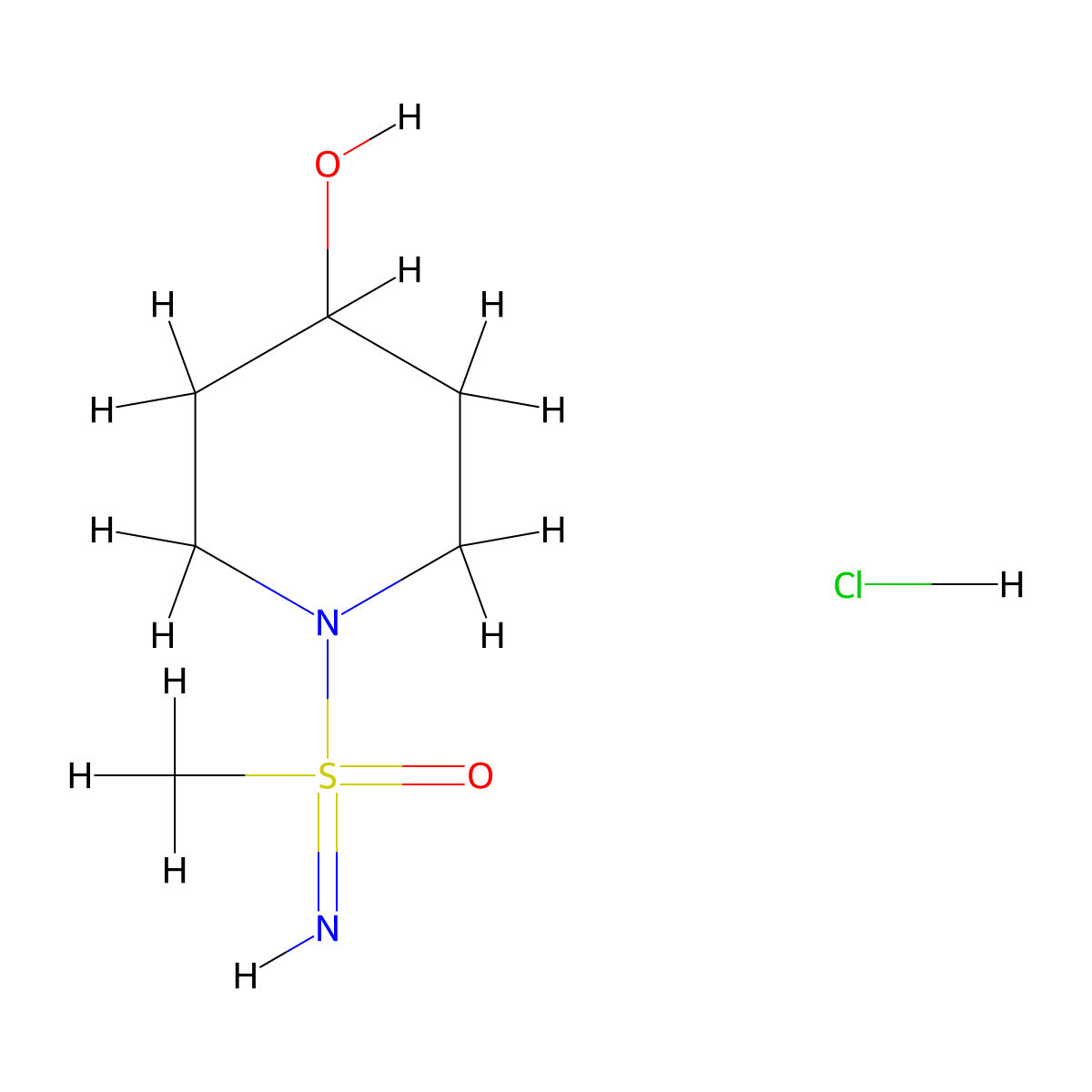 1-(S-methylsulfonimidoyl)piperidin-4-ol hydrochloride molecular structure, CAS 3066888-67-0