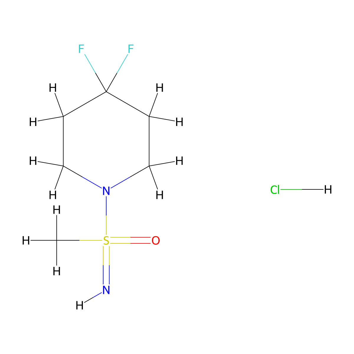 (4,4-Difluoropiperidin-1-yl)-imino-methyl-oxo-lambda6-sulfane;hydrochloride molecular structure, CAS 3066888-69-2