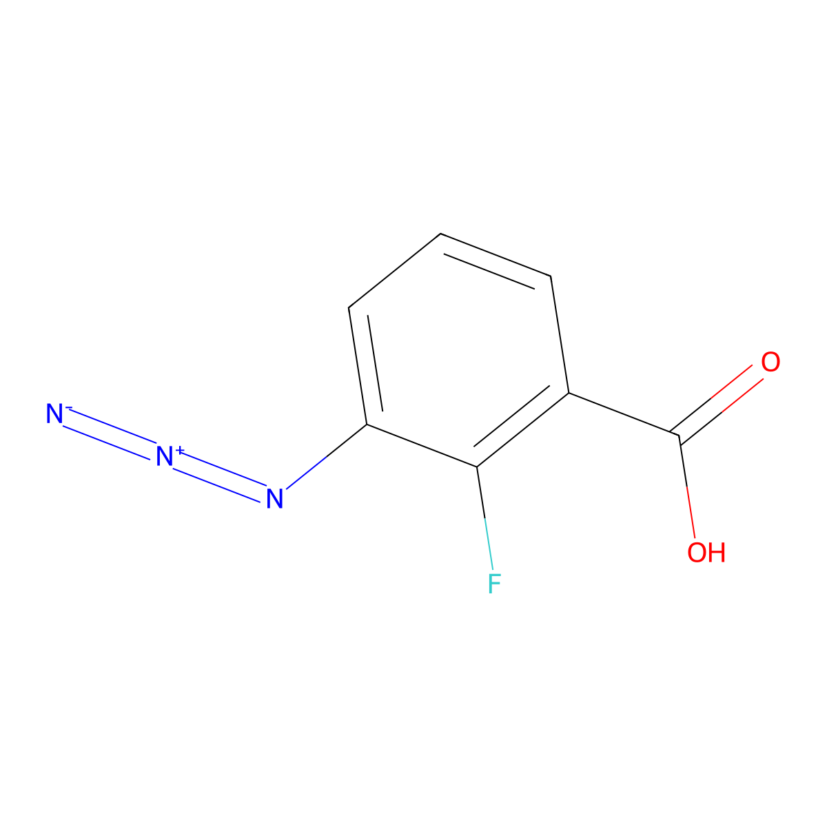 3-Azido-2-fluorobenzoic acid molecular structure, CAS 3066888-77-2