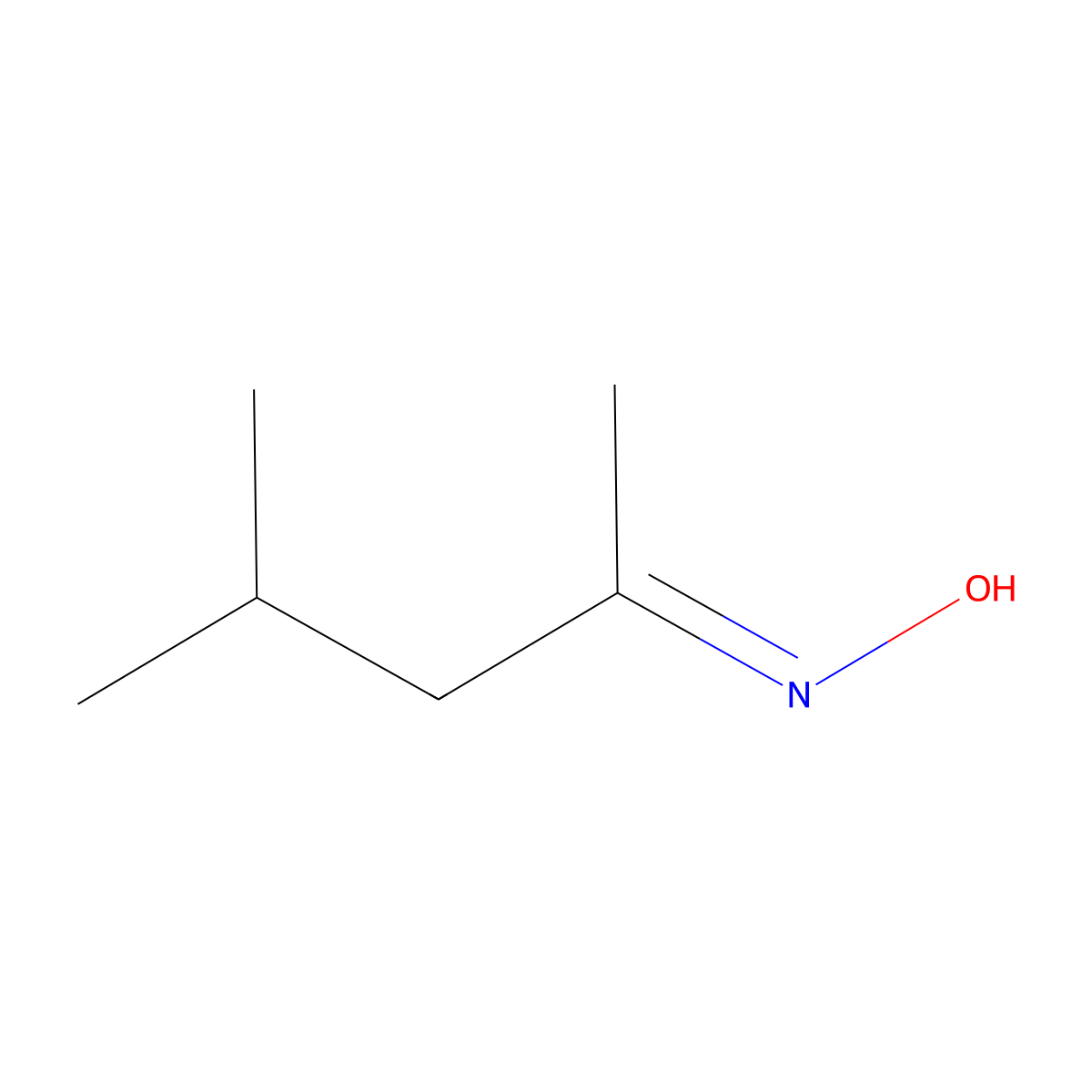 4-Methyl-2-pentanone oxime, (E)- molecular structure, CAS 30669-66-0