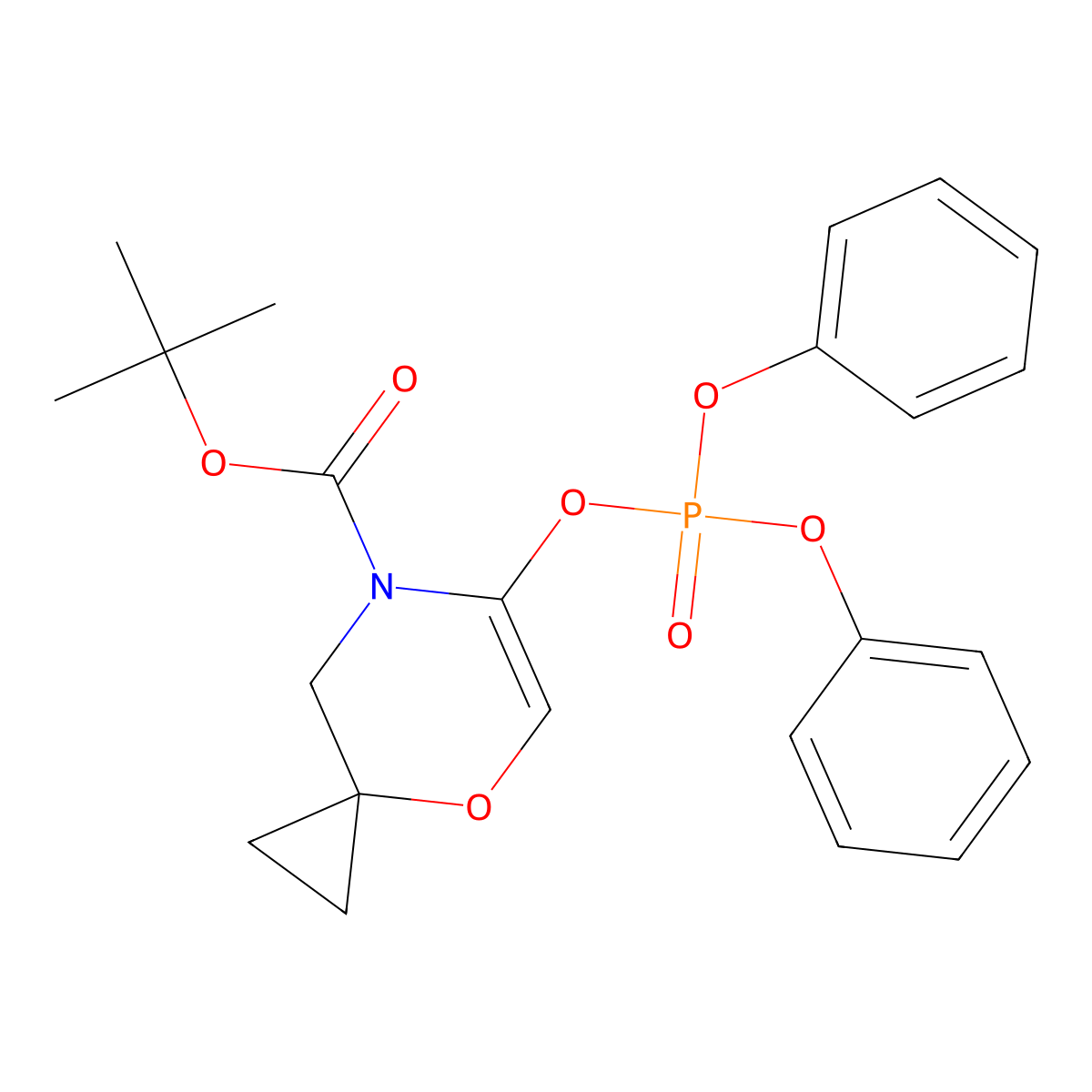 Tert-butyl 6-diphenoxyphosphoryloxy-4-oxa-7-azaspiro[2.5]oct-5-ene-7-carboxylate molecular structure, CAS 3066902-27-7