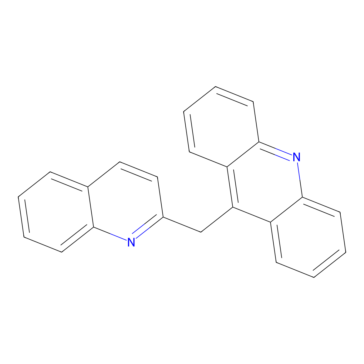 Acridine, 9-(2-quinolylmethyl)- molecular structure, CAS 30670-47-4