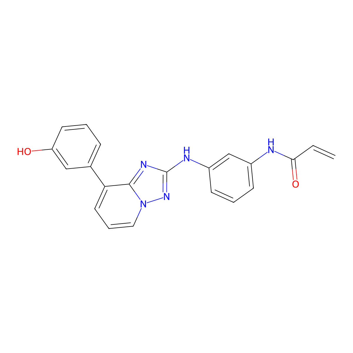 N-[3-[[8-(3-hydroxyphenyl)-[1,2,4]triazolo[1,5-a]pyridin-2-yl]amino]phenyl]prop-2-enamide molecular structure, CAS 3067170-12-8