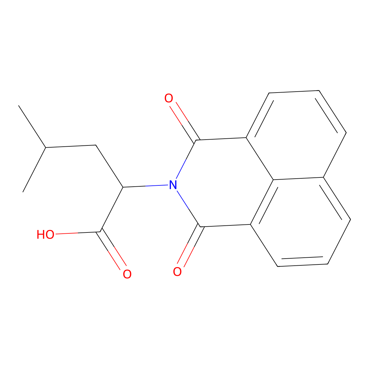 2-(1,3-dioxo-1H-benzo[de]isoquinolin-2(3H)-yl)-4-methylpentanoic acid molecular structure, CAS 306729-93-1