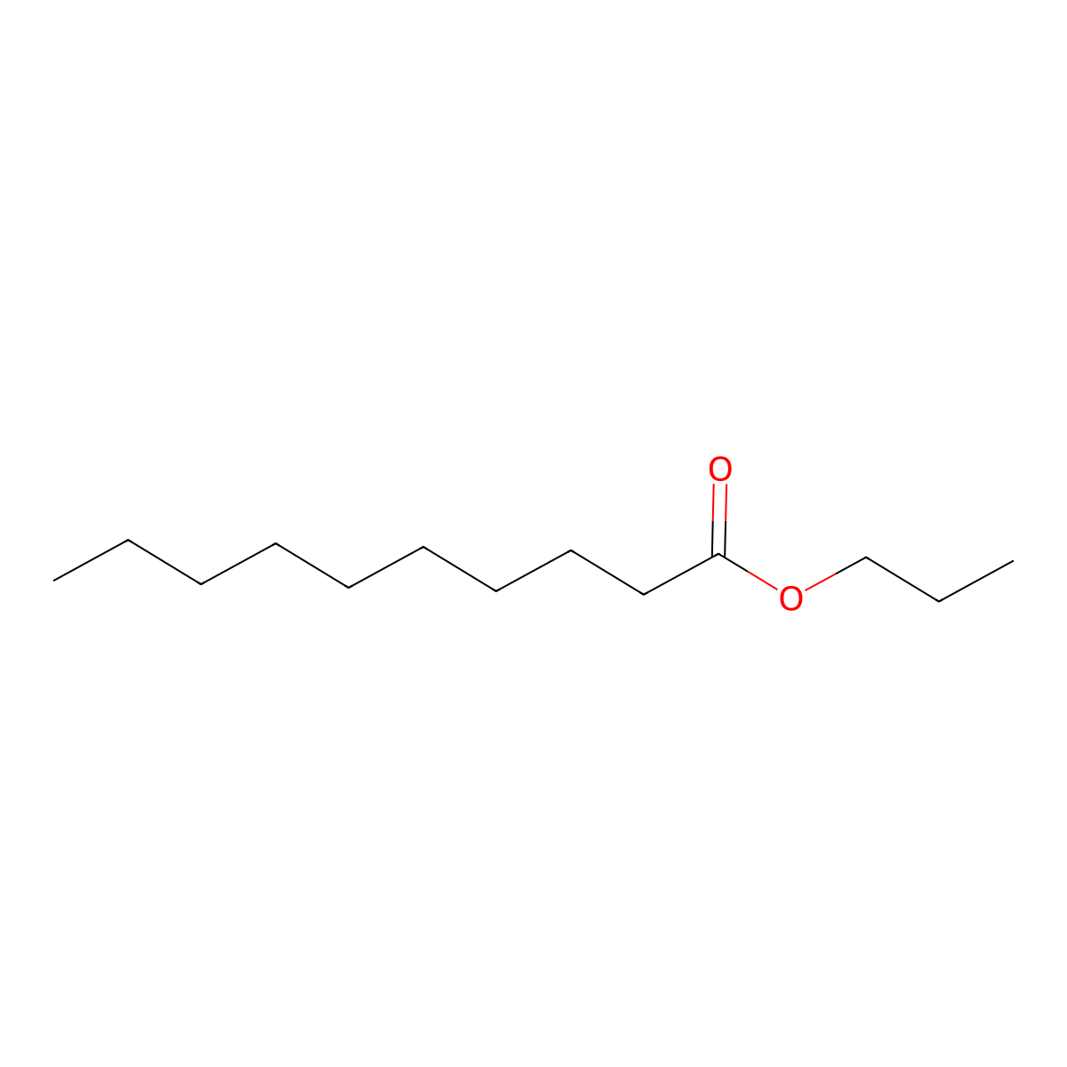 Propyl caprate molecular structure, CAS 30673-60-0