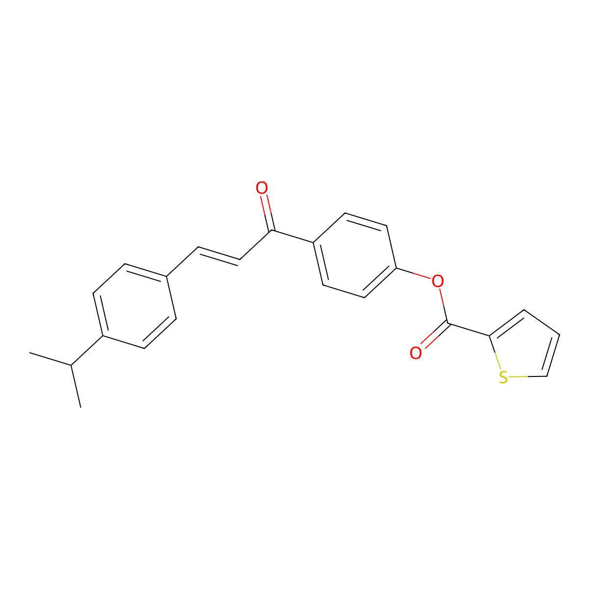 4-[(2E)-3-[4-(propan-2-yl)phenyl]prop-2-enoyl]phenyl thiophene-2-carboxylate molecular structure, CAS 306730-06-3