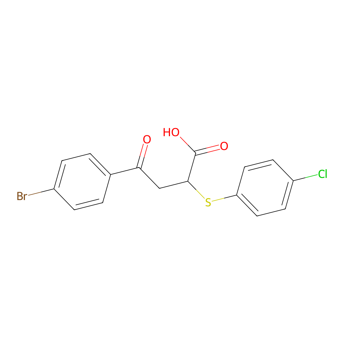 4-(4-Bromophenyl)-2-[(4-chlorophenyl)sulfanyl]-4-oxobutanoic acid molecular structure, CAS 306730-10-9