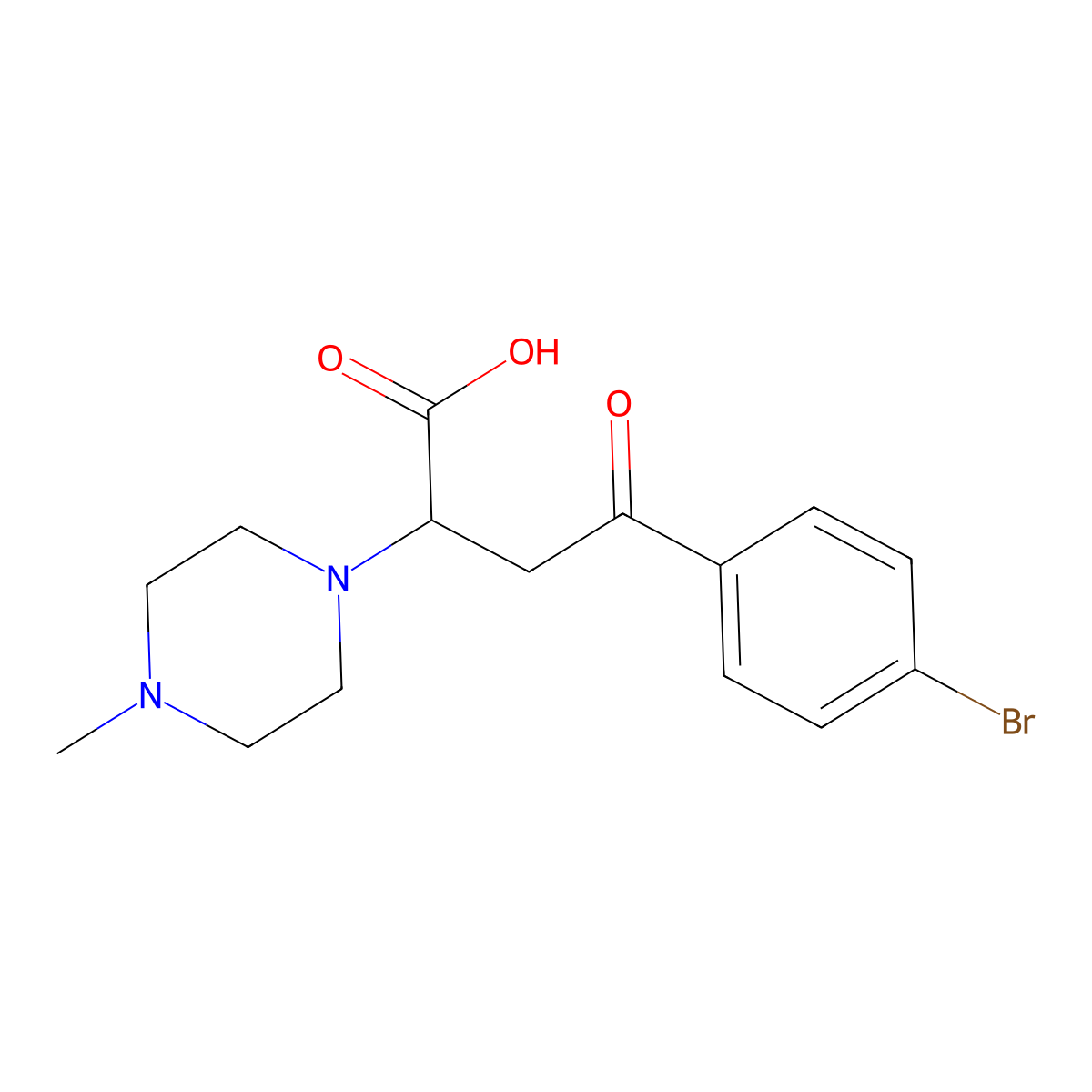 4-(4-Bromophenyl)-2-(4-methylpiperazinyl)-4-oxobutanoic acid molecular structure, CAS 306730-13-2
