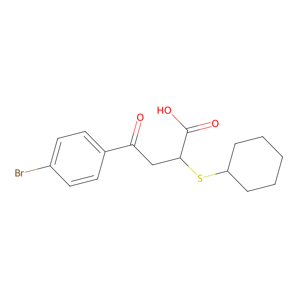 4-(4-Bromophenyl)-2-(cyclohexylsulfanyl)-4-oxobutanoic acid molecular structure, CAS 306730-14-3