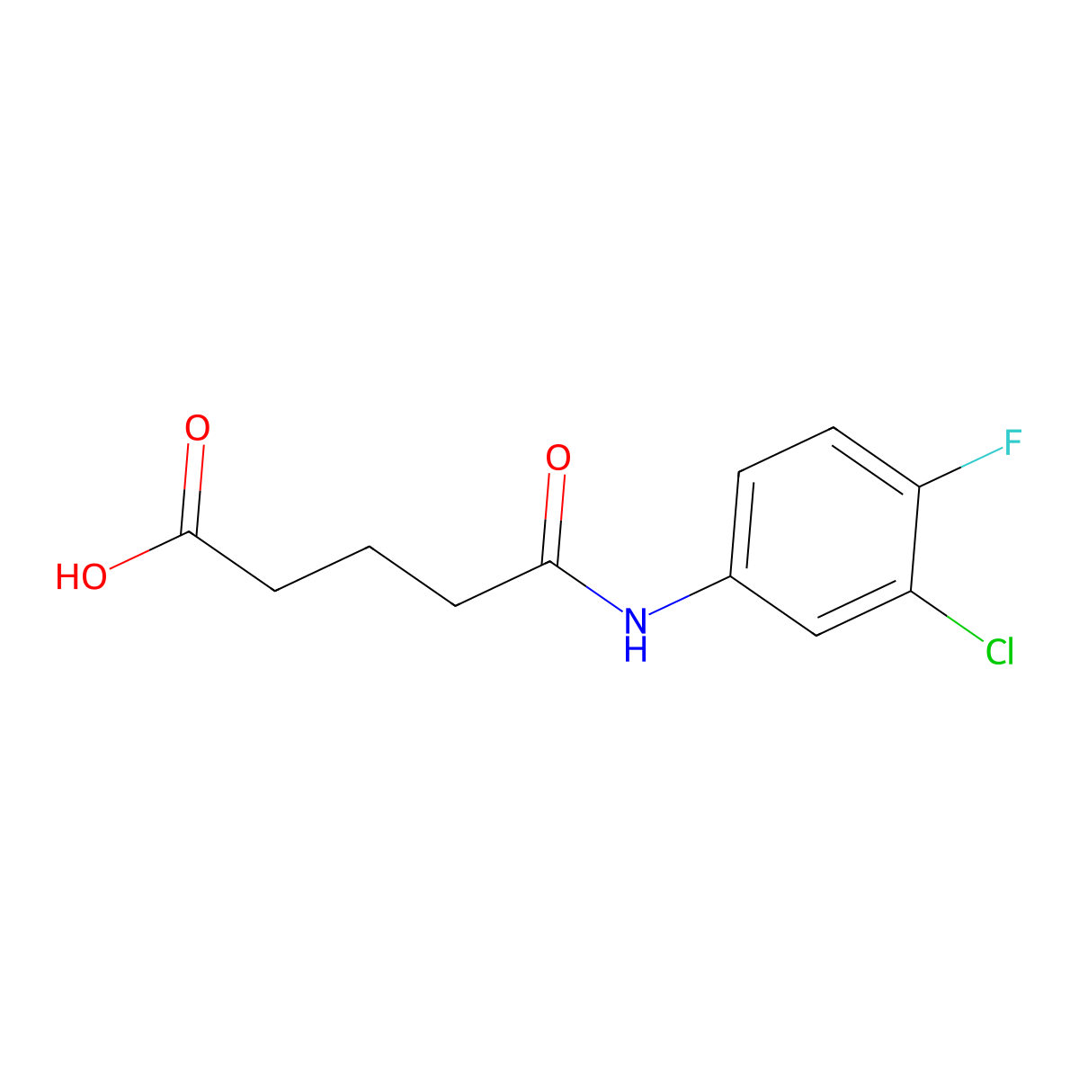 5-(3-Chloro-4-fluoroanilino)-5-oxopentanoic acid molecular structure, CAS 306730-15-4