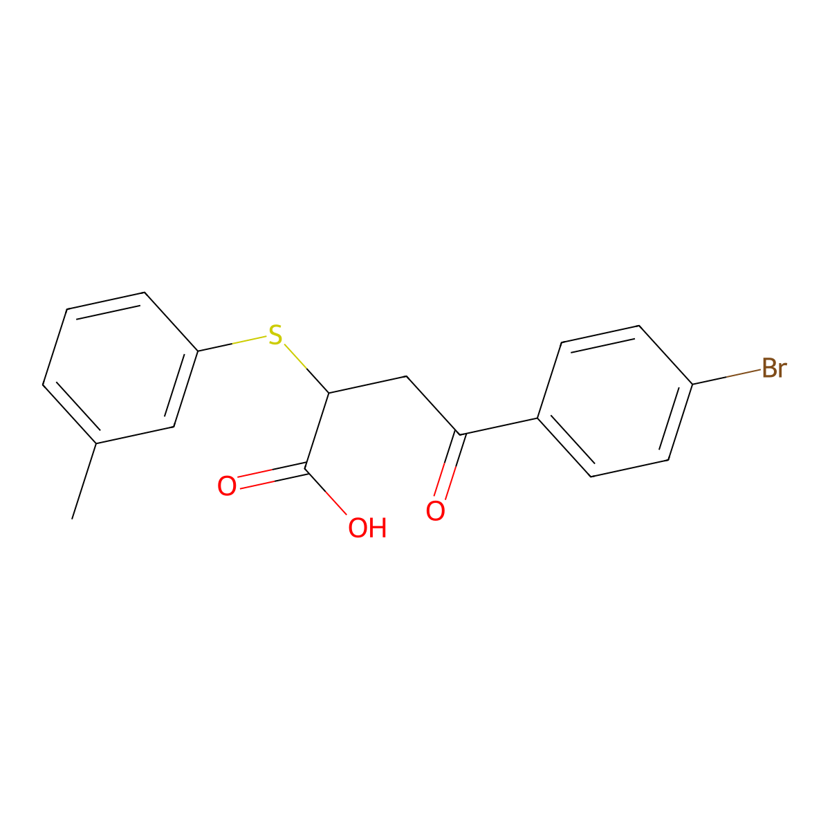 4-(4-Bromophenyl)-2-[(3-methylphenyl)sulfanyl]-4-oxobutanoic acid molecular structure, CAS 306730-24-5