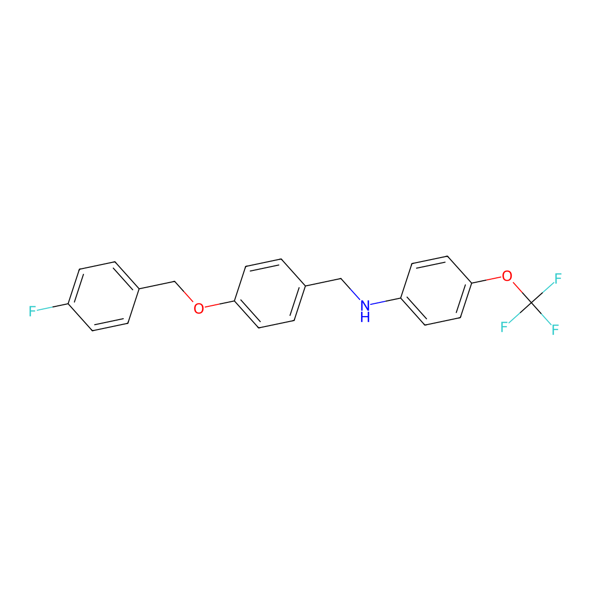 N-{4-[(4-fluorobenzyl)oxy]benzyl}-4-(trifluoromethoxy)aniline molecular structure, CAS 306730-31-4