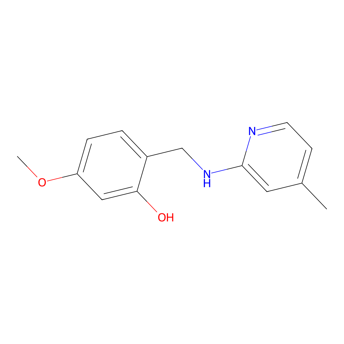 5-Methoxy-2-{[(4-methylpyridin-2-yl)amino]methyl}phenol molecular structure, CAS 306730-32-5
