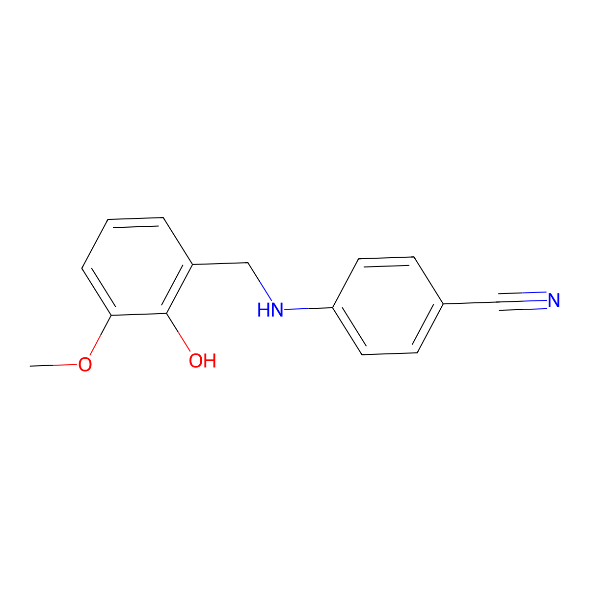 4-[(2-Hydroxy-3-methoxybenzyl)amino]benzonitrile molecular structure, CAS 306730-33-6
