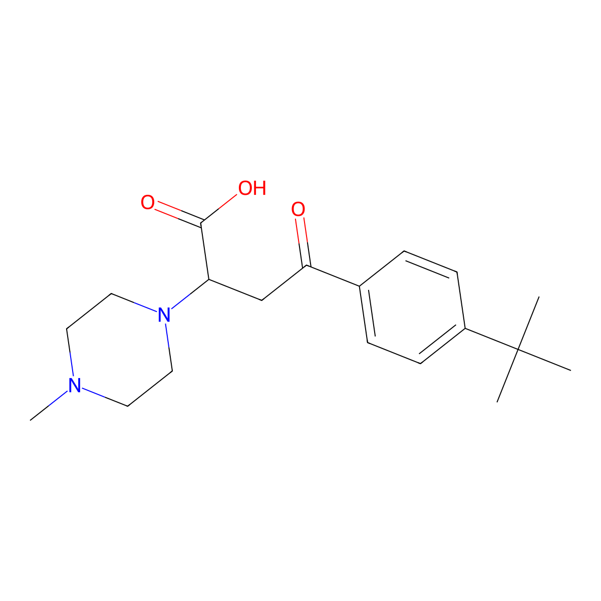 4-(4-Tert-butylphenyl)-2-(4-methylpiperazin-1-yl)-4-oxobutanoic acid molecular structure, CAS 306730-35-8