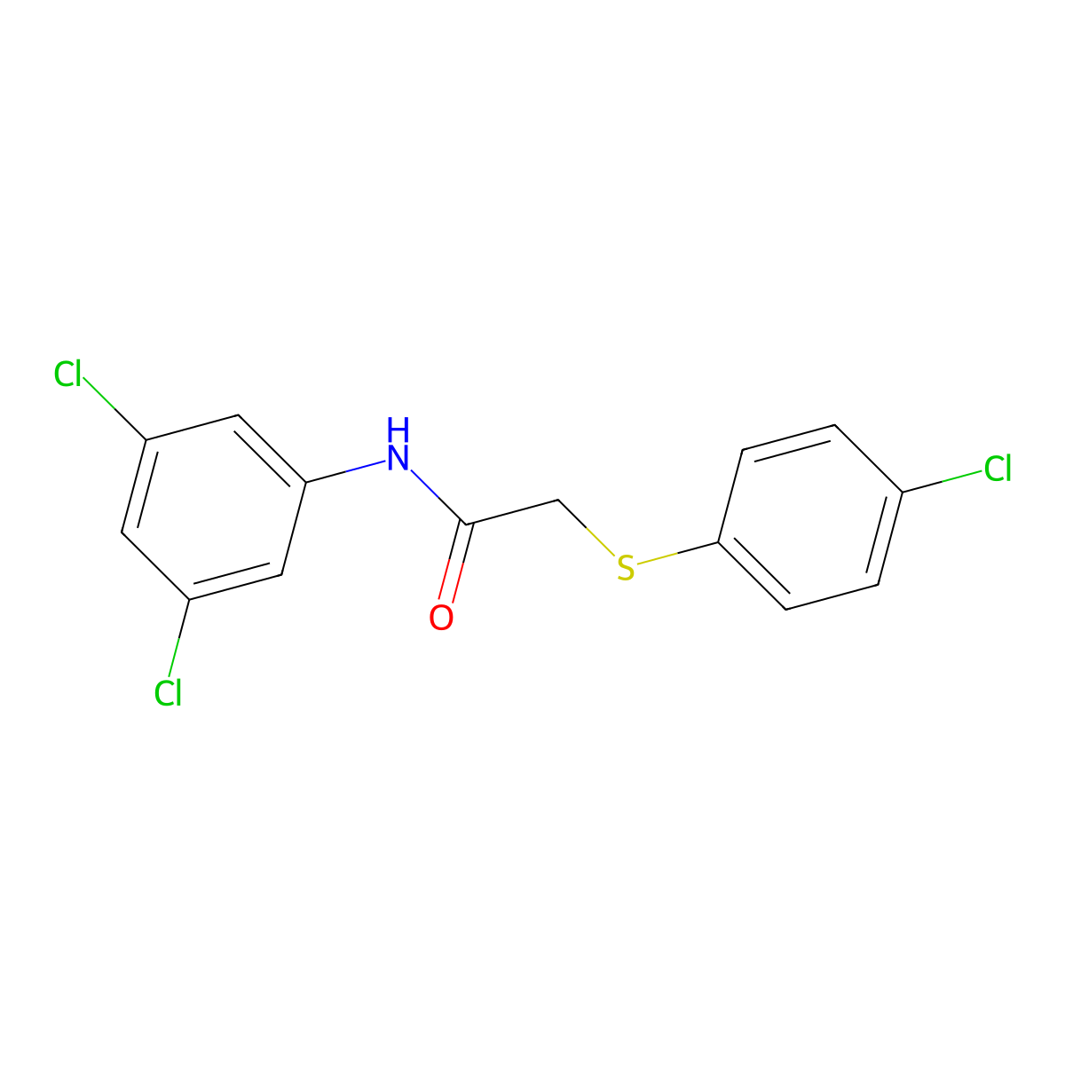 2-[(4-chlorophenyl)sulfanyl]-N-(3,5-dichlorophenyl)acetamide molecular structure, CAS 306730-36-9