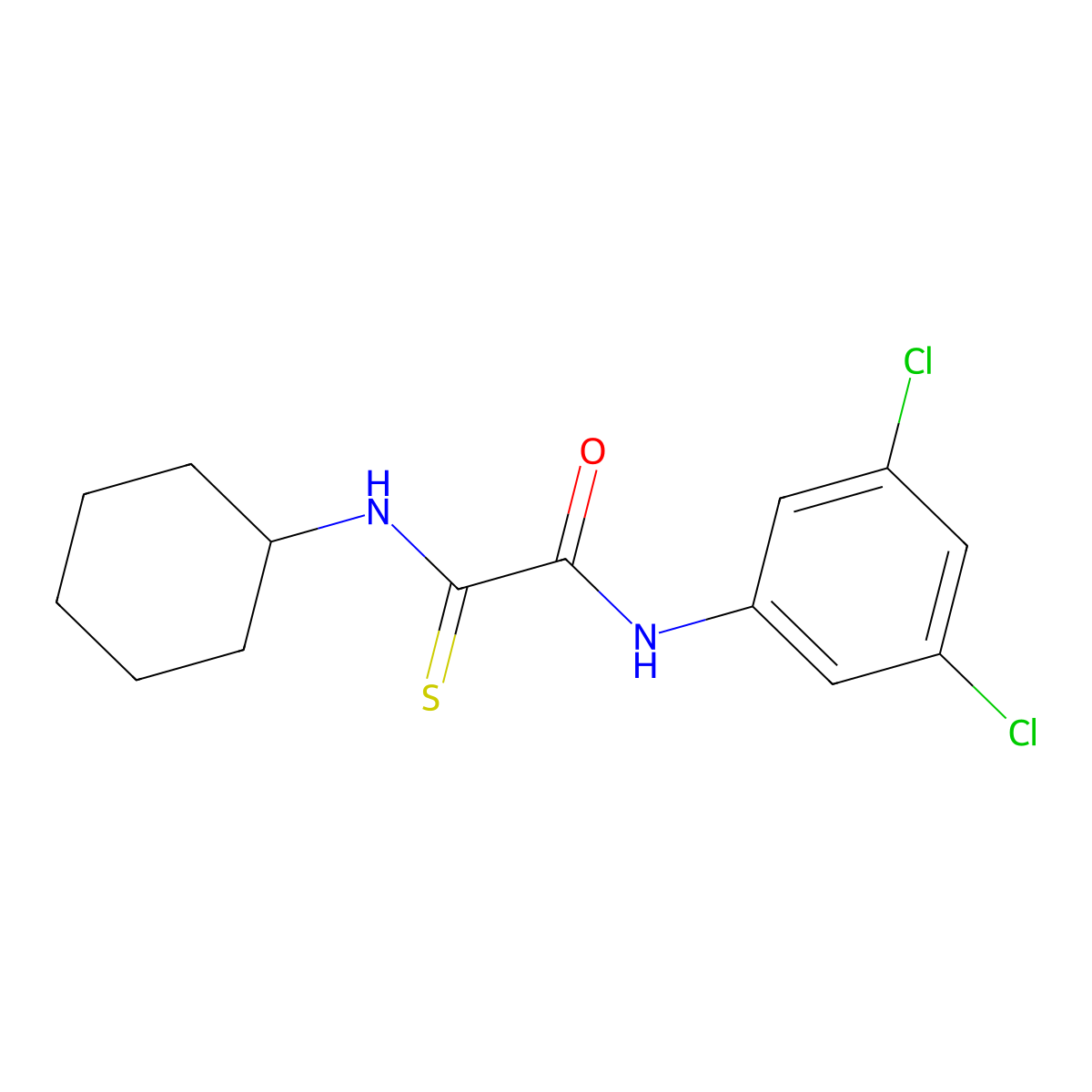 2-(cyclohexylamino)-N-(3,5-dichlorophenyl)-2-thioxoacetamide molecular structure, CAS 306730-37-0