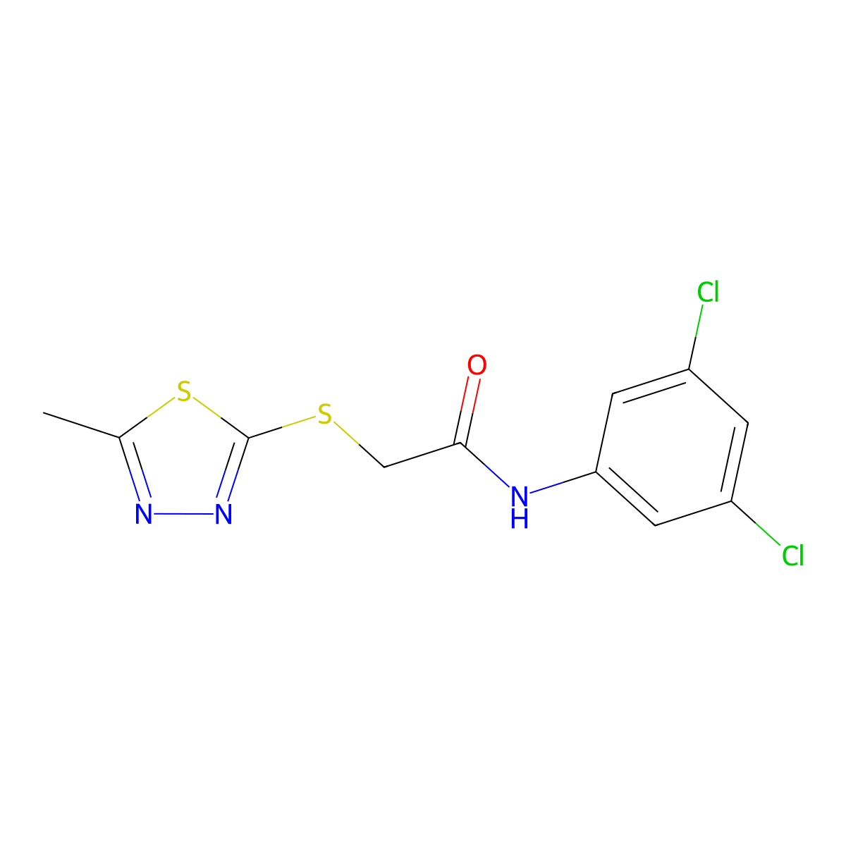 N-(3,5-dichlorophenyl)-2-[(5-methyl-1,3,4-thiadiazol-2-yl)sulfanyl]acetamide molecular structure, CAS 306730-38-1