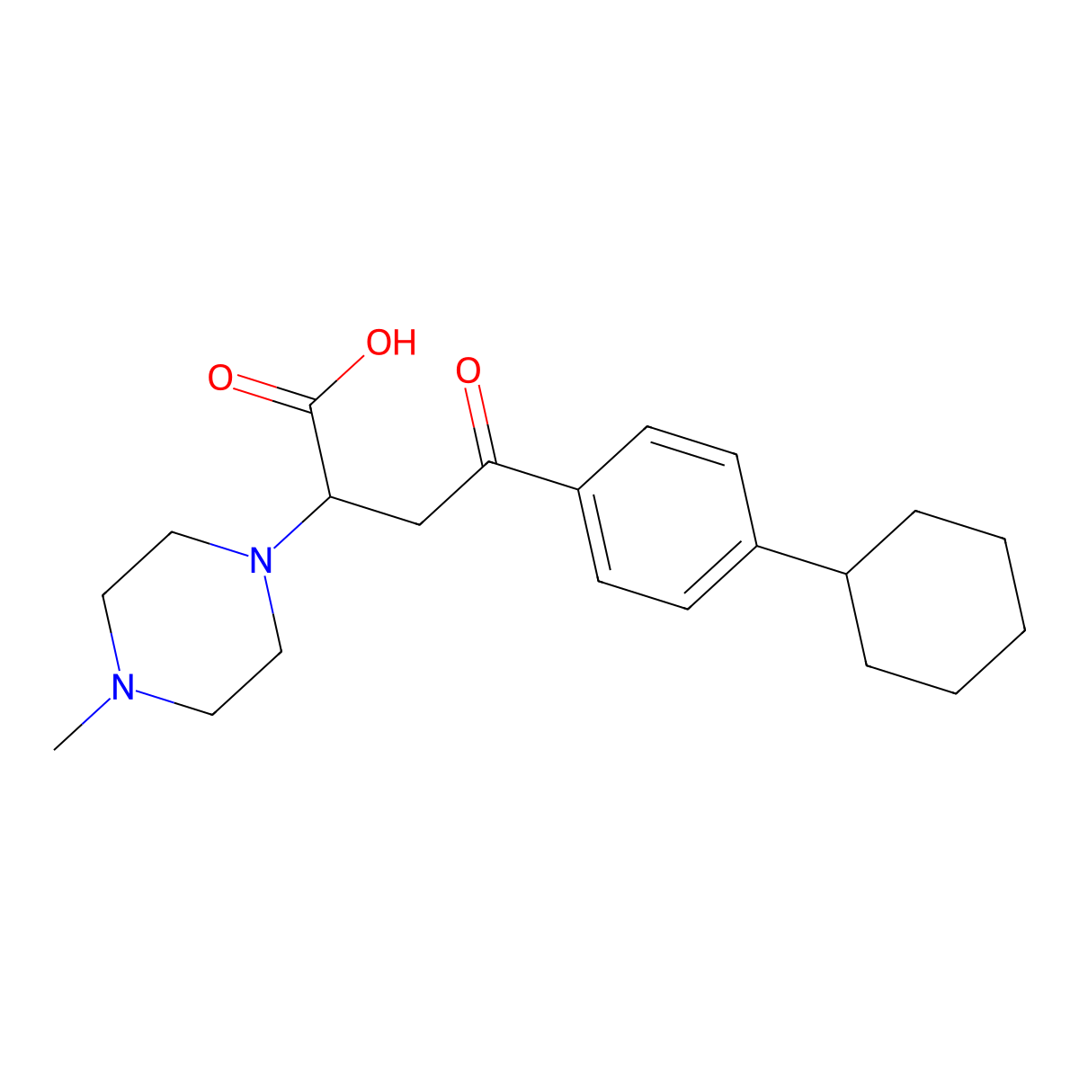 4-(4-Cyclohexylphenyl)-2-(4-methylpiperazin-1-yl)-4-oxobutanoic acid molecular structure, CAS 306730-40-5