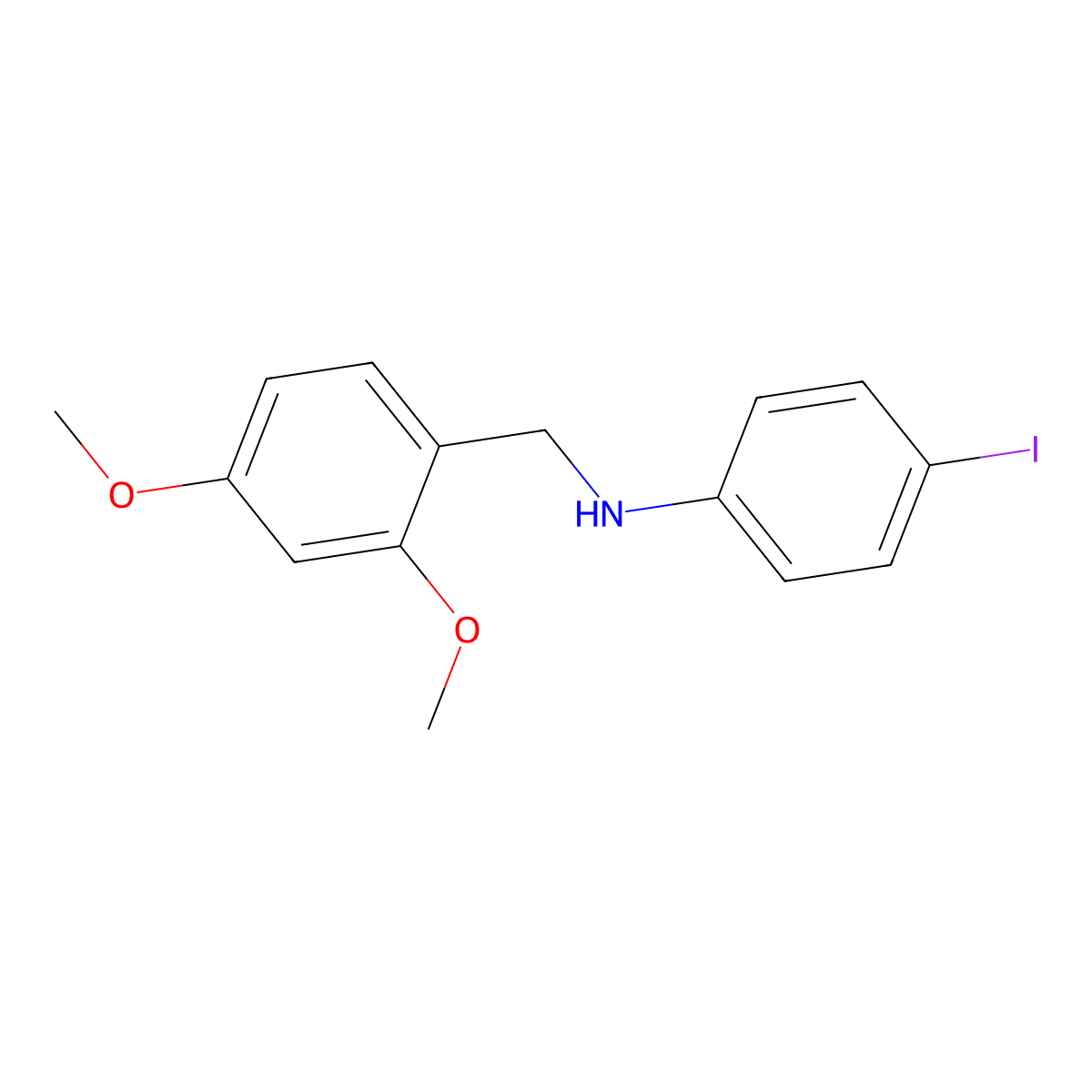 N-(2,4-dimethoxybenzyl)-4-iodoaniline molecular structure, CAS 306730-52-9