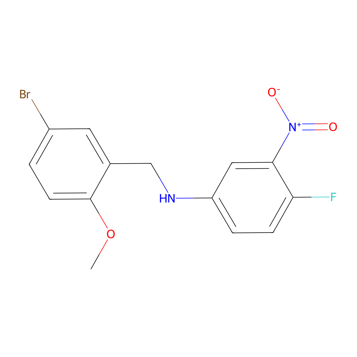 N-(5-bromo-2-methoxybenzyl)-4-fluoro-3-nitroaniline molecular structure, CAS 306730-60-9