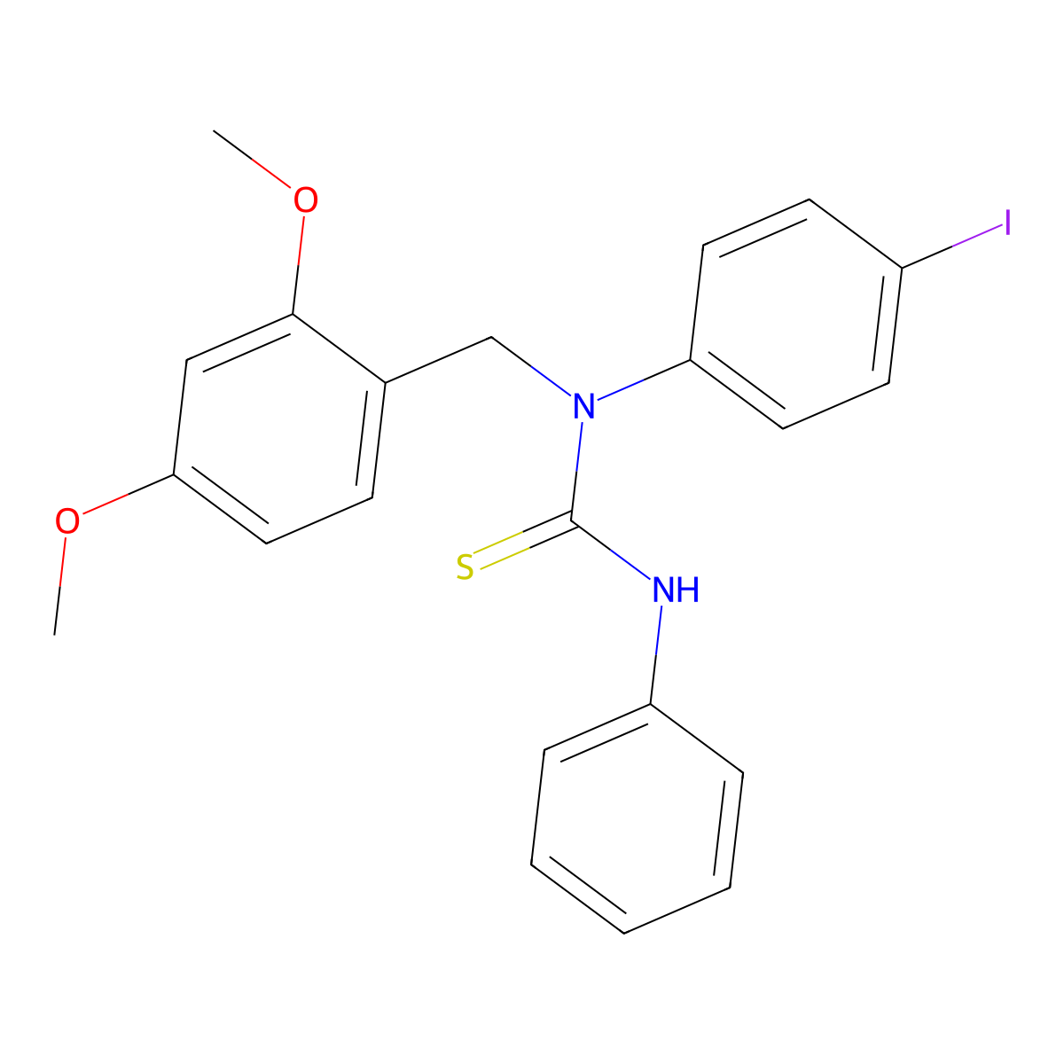 1-[(2,4-Dimethoxyphenyl)methyl]-1-(4-iodophenyl)-3-phenylthiourea molecular structure, CAS 306730-63-2