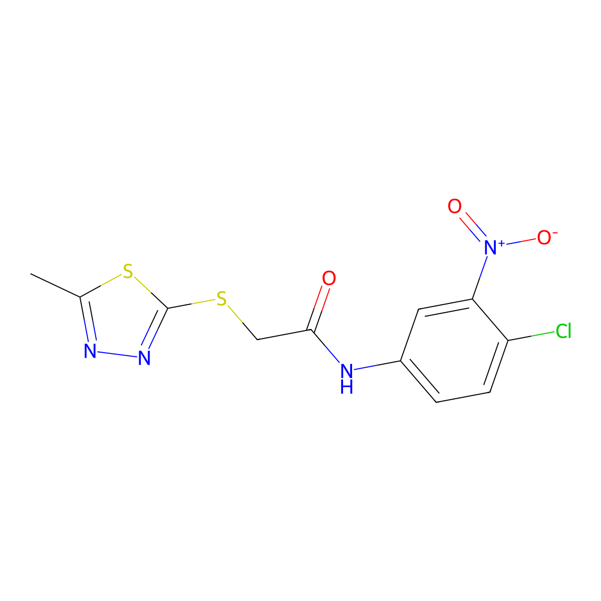 N-(4-chloro-3-nitrophenyl)-2-[(5-methyl-1,3,4-thiadiazol-2-yl)sulfanyl]acetamide molecular structure, CAS 306730-70-1