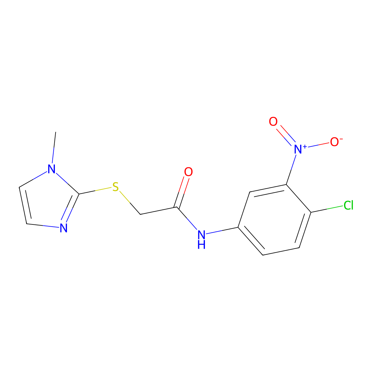 N-(4-chloro-3-nitrophenyl)-2-[(1-methyl-1H-imidazol-2-yl)sulfanyl]acetamide molecular structure, CAS 306730-71-2