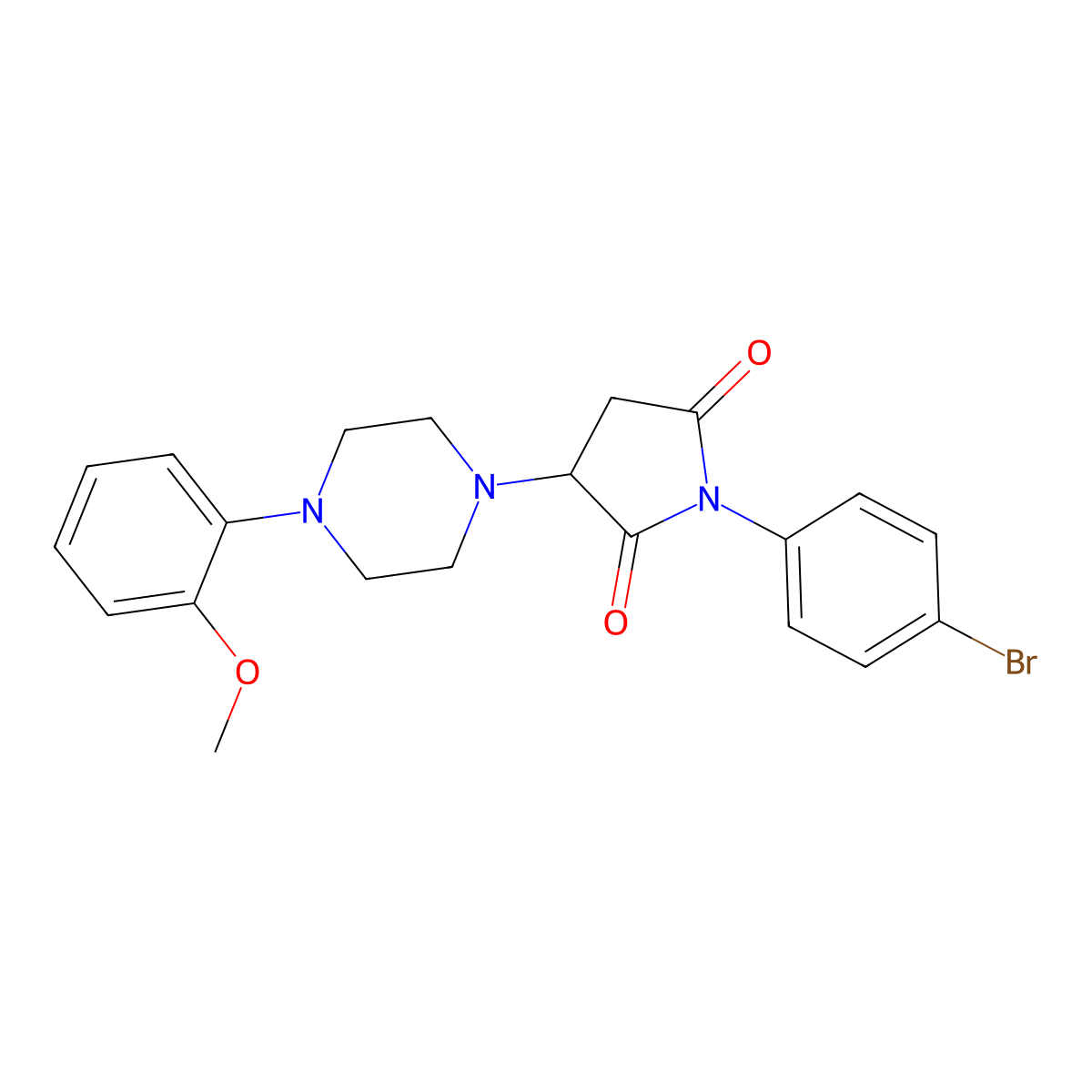 1-(4-Bromophenyl)-3-[4-(2-methoxyphenyl)piperazin-1-yl]pyrrolidine-2,5-dione molecular structure, CAS 306731-00-0