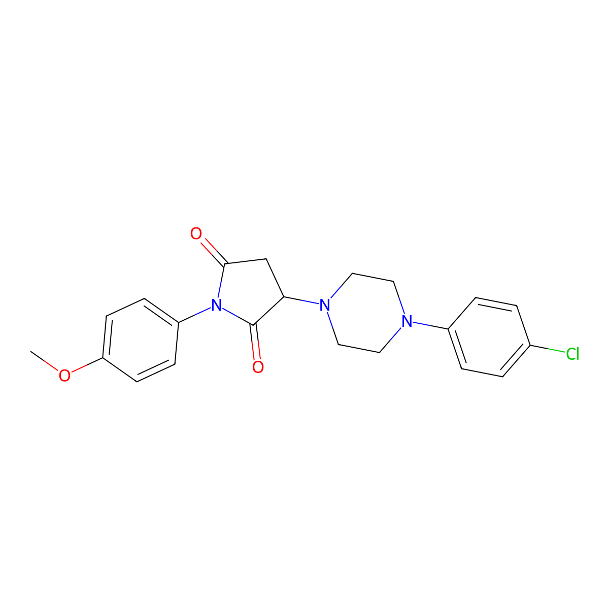 3-[4-(4-Chlorophenyl)piperazin-1-yl]-1-(4-methoxyphenyl)pyrrolidine-2,5-dione molecular structure, CAS 306731-01-1